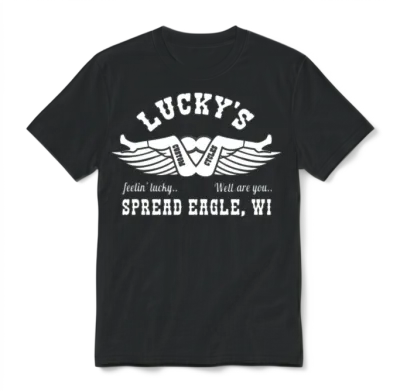 Luckys Feelin Lucky Well You Are Spread Eagle Unisex T-Shirt - Black