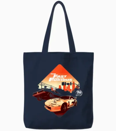 Fast & Furious 25th Anniversary Skyline Tote Bags - Navy