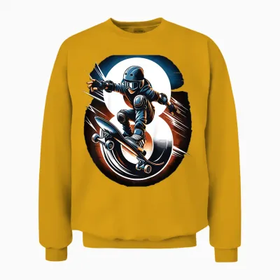 8 Jahre Skateboard Jungen Skater Unisex Sweatshirt - Gold
