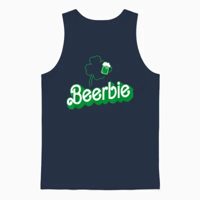 Beer Drinking St. Patty Drinking Funny St. Patrick's Day T-Shirt, Black, S Unisex Tank Top - Navy