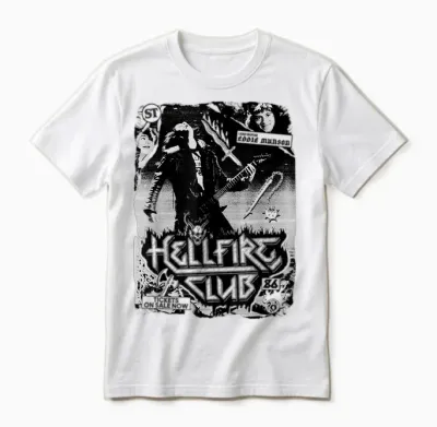 Stranger Things Hellfire Club Poster T-Shirt, White, S Unisex T-Shirt - White