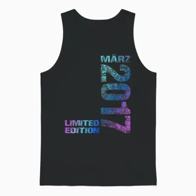 März 2017 Junge Mädchen 9. Geburtstag Limited Edition Unisex Tank Top - Black