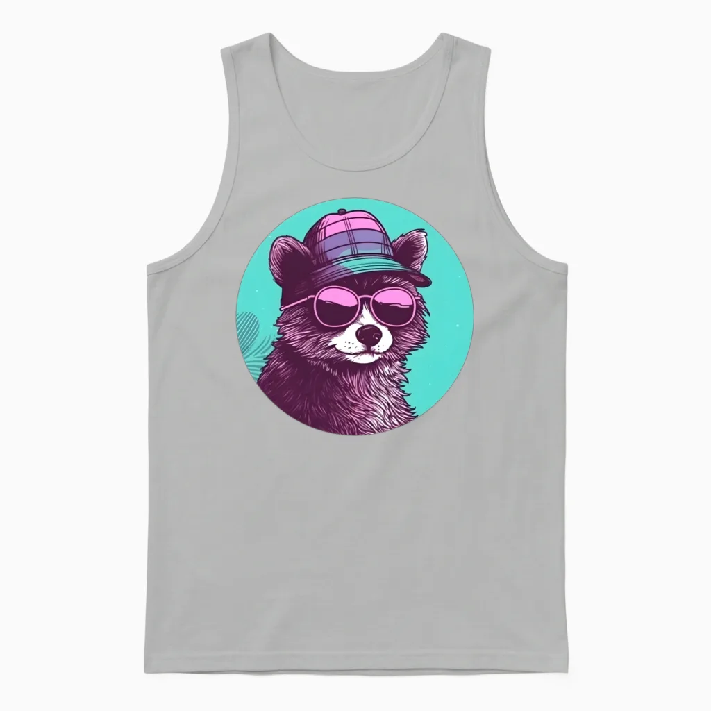 Retro Raccoon Lovers Vintage Unisex Tank Top - Ash