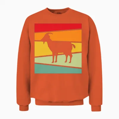 Goat Retro Unisex Sweatshirt - Orange