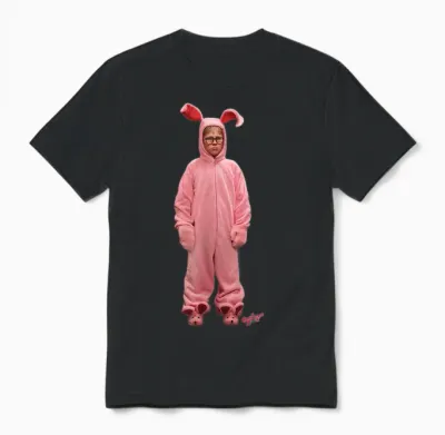 A Christmas Story Ralphie Pink Bunny Pink Nightmare Unisex T-Shirt - Black