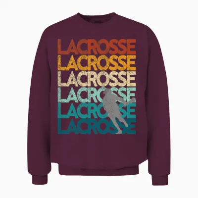 Lacrosse Retro Vintage Sunset Unisex Sweatshirt - Maroon