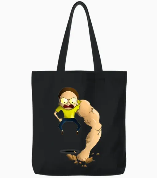 Rick and Morty Shirt Armothy Muscle Tote Bags - Black