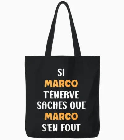 Name Marco Humour Marco Tote Bags - Black