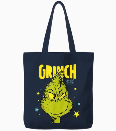 Grinch - the Christmas Star of Grinchmas Tote Bags - Navy