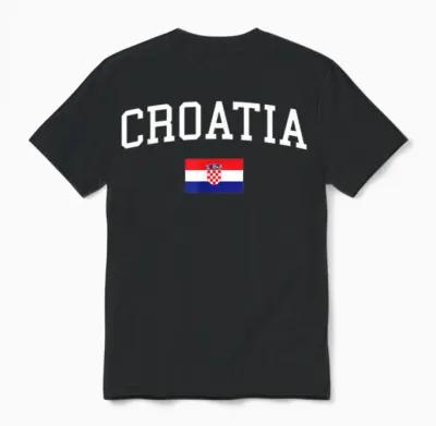 Kroatische Flagge Herren Damen Kinder Kroatien Unisex T-Shirt - Black