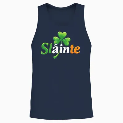 Slainte Irish Cheers Toast Patricks Day Unisex Tank Top - Navy