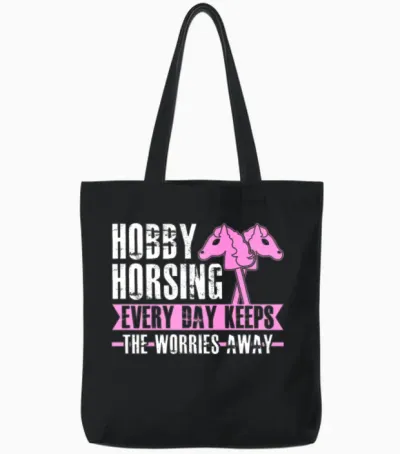 Hobby Horsing Tote Bags - Black