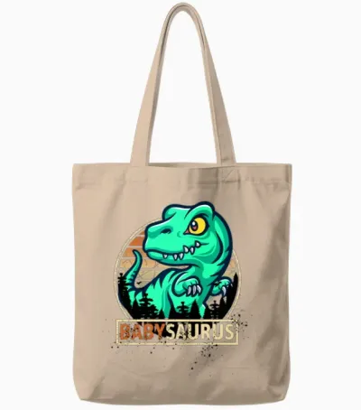 Babysaurus Funny Baby Dinosaur Kids Funny Tote Bags - Natural