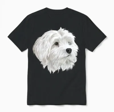 Maltese Dog Unisex T-Shirt - Black