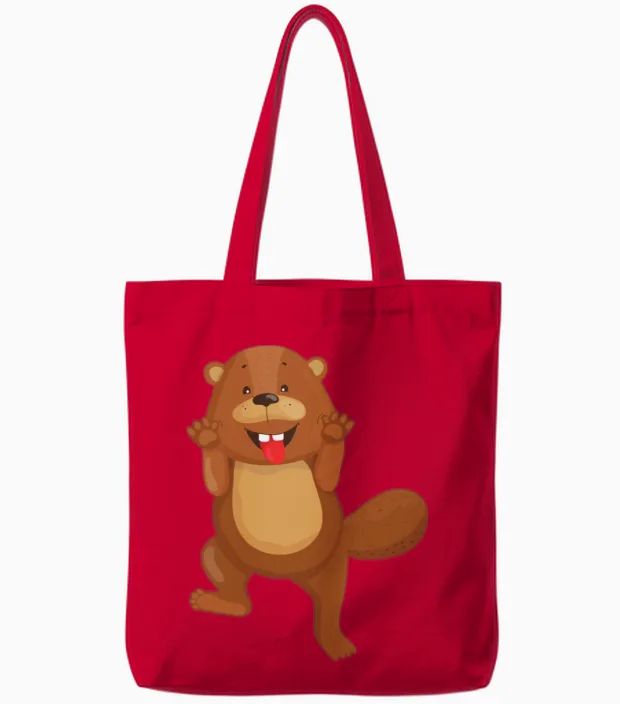 Funny Animal Tote Bags in Red