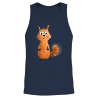 Funny Squirrel Unisex Tank Top - Navy – 2