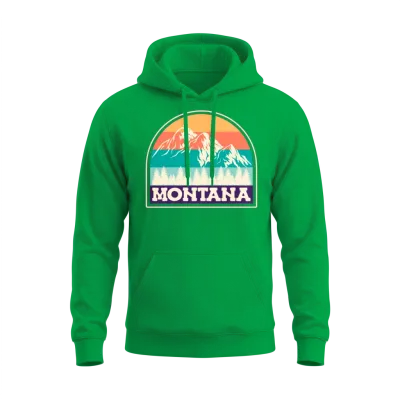 Montana Mountaineer Summit Climbing Hiking Unisex Hoodie - Irish Green