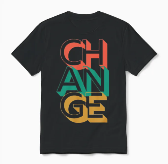 Retro Change Unisex T-Shirt in Black
