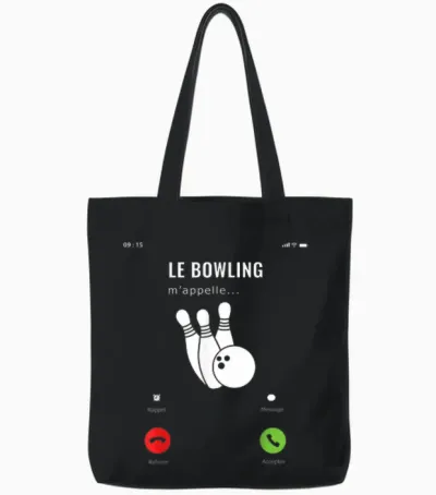 Gift Idea Funny Amateur Game Bowling Me Calls Me T-Shirt, Black, S Tote Bags - Black