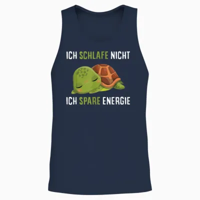 Ich Schlafe Nicht Ich Spare Energie Müde Schildkröte Schlaf Unisex Tank Top - Navy