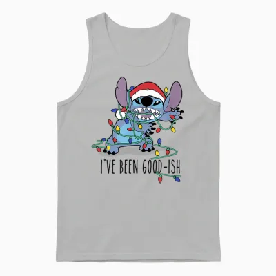 Disney Lilo & Stitch Christmas Stitch I've Been Good-Ish Unisex Tank Top - Ash