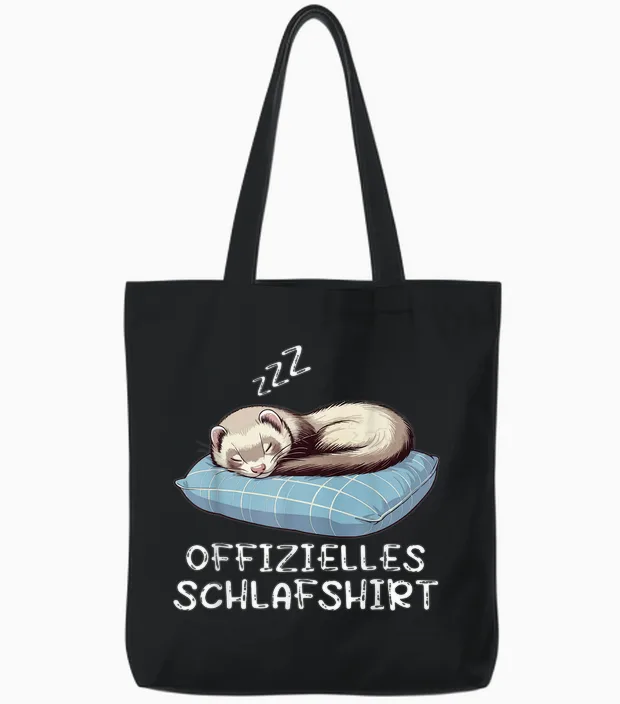 Official Sleep Shirt Ferret Ferret Owner T-Shirt, Black Tote Bags in Black