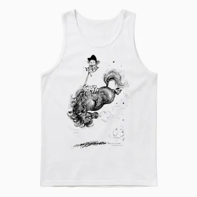 Thelwell Horse Rodeo Unisex Tank Top - White