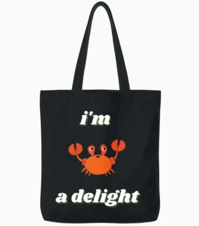 Vintage I'm a Delight Funny Gift Ideas Tote Bags - Black