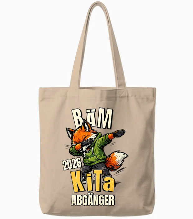 Kinder Bäm Kita Abgänger 2026 Fuchs Kindergarten Geschafft Tote Bags in Natural