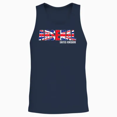 Arsenal United Kingdom T-Shirt, Black Unisex Tank Top - Navy