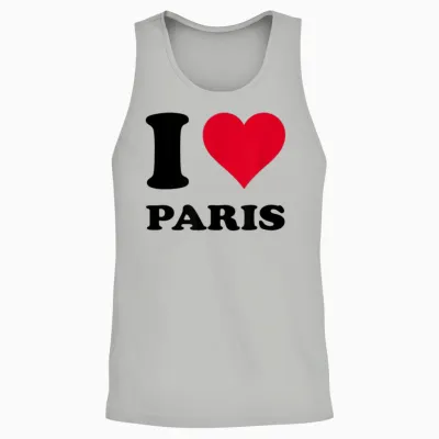J'aime Paris T-Shirt, White, S Unisex Tank Top - Ash