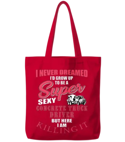 Funny Concrete Truck Driver Gift Tote Bags - Red