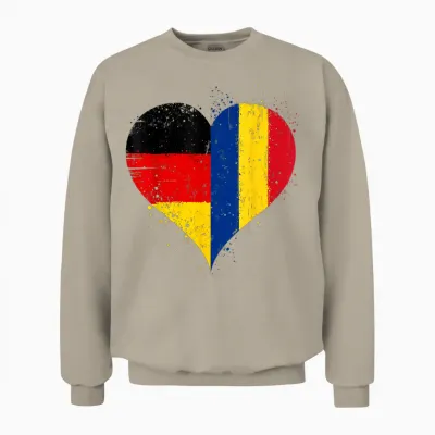 Stolze Deutsch Rumänisch Fans Rumänien Deutschland Flagge Unisex Sweatshirt - Sand