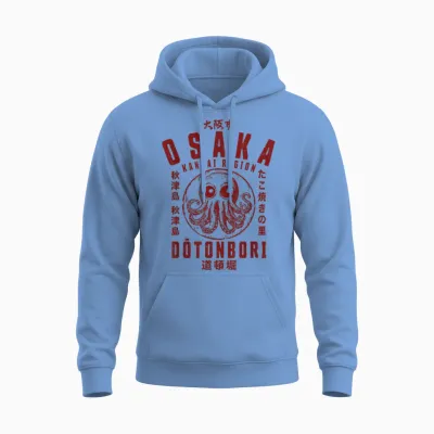 Osaka Dotonbori Japanese Takoyaki Octopus Japan T-Shirt, White, S Unisex Hoodie - Carolina Blue