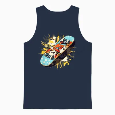 Skateboard Graffiti Skateboardfahren Unisex Tank Top - Navy