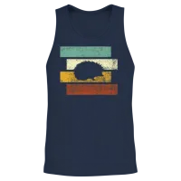 Hedgehog Retro Unisex Tank Top - Navy – 2