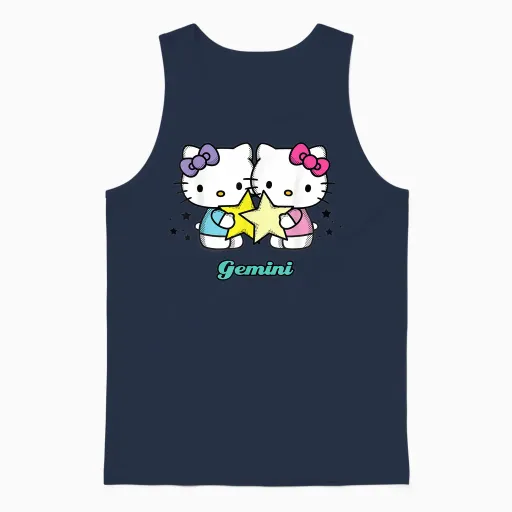 Hello Kitty Zodiac Gemini Unisex Tank Top - Navy
