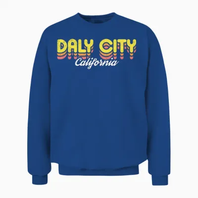 Retro Daly City California Unisex Sweatshirt - Royal