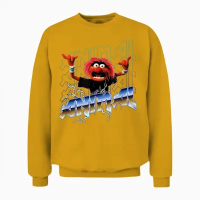 Disney the Muppets Animal Rock Portrait T-Shirt, Black Unisex Sweatshirt - Gold