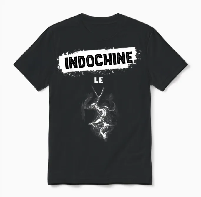 The Kiss of Indochina Passion Love Music Man Woman T-Shirt, Black, S Unisex T-Shirt in Black