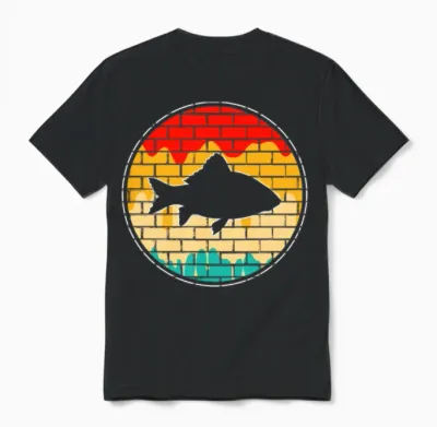 Fish Retro Unisex T-Shirt - Black