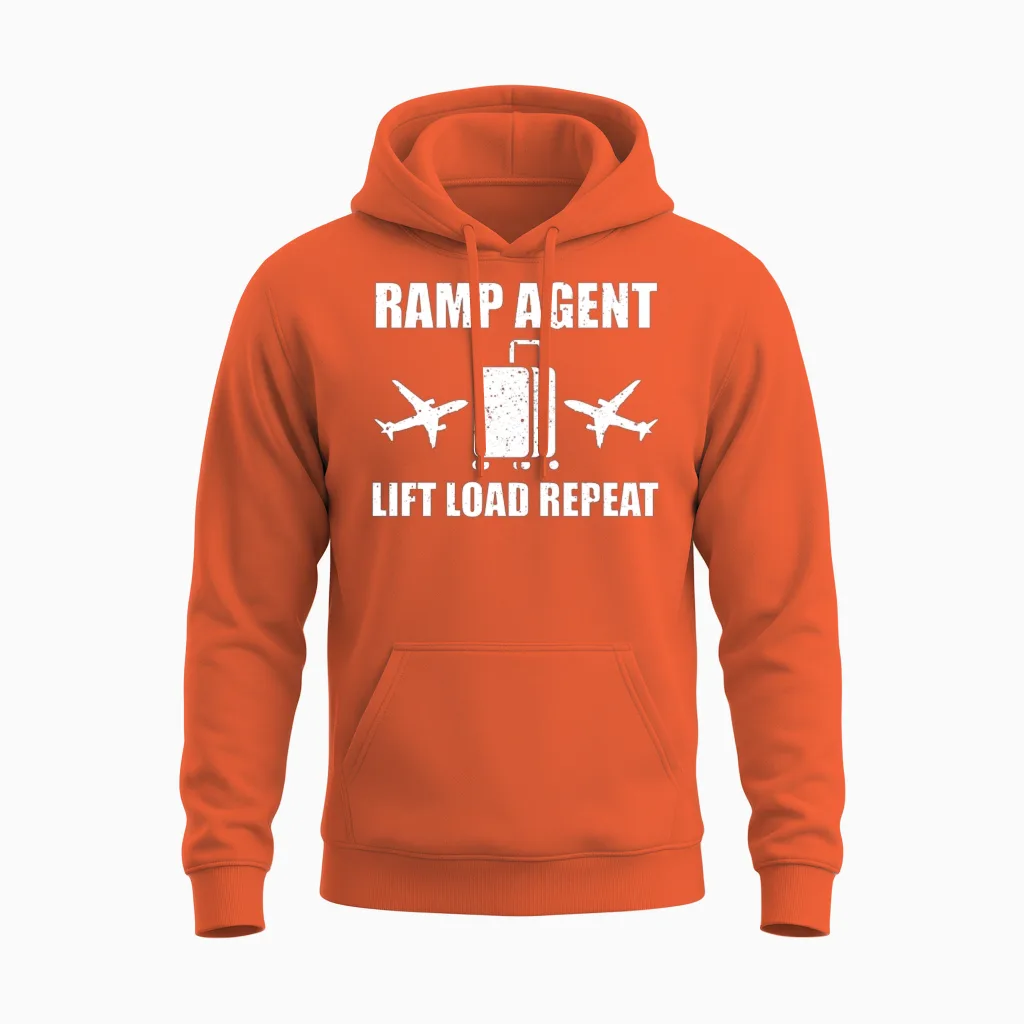 Funny Ramp Agent Quote Aircraft Service Unisex Hoodie in Orange
