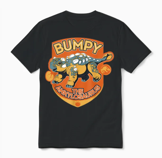 Jurassic World: Camp Cretaceous Bumpy the Ankylosaurus T-Shirt Small Unisex T-Shirt in Black