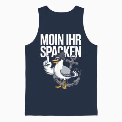 Moin Ihr Spacken Möwe Anker Retro Unisex Tank Top - Navy