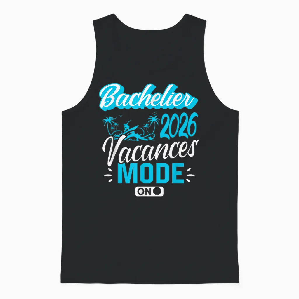 Baccalauréat 2026 Cadeau Réussite Bac Vacances Surf Océan Unisex Tank Top in Black