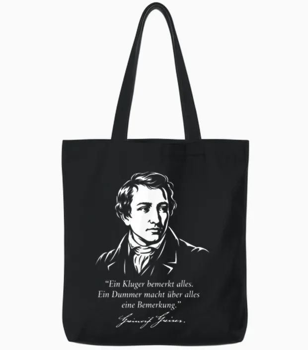 Heinrich Heine Zitat Ein Kluger Bemerkt Alles Tote Bags in Black