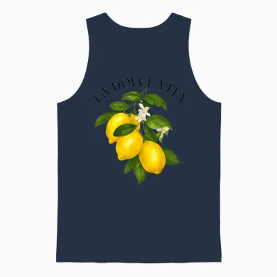 La Dolce Vita X Lemon/lemon/limoncello T-Shirt, White, S Unisex Tank Top - Navy