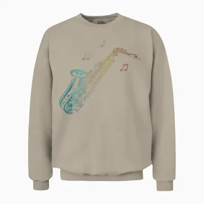 Saxophone Retro Vintage Unisex Sweatshirt - Sand