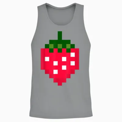 Pixel Strawberry 80s Video Game Halloween Costume Easy Group Unisex Tank Top - Sport Grey