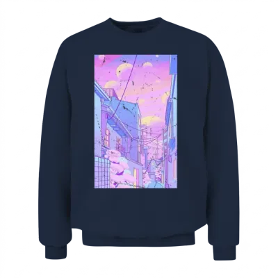 Vaporwave Aesthetic Unisex Sweatshirt - Navy
